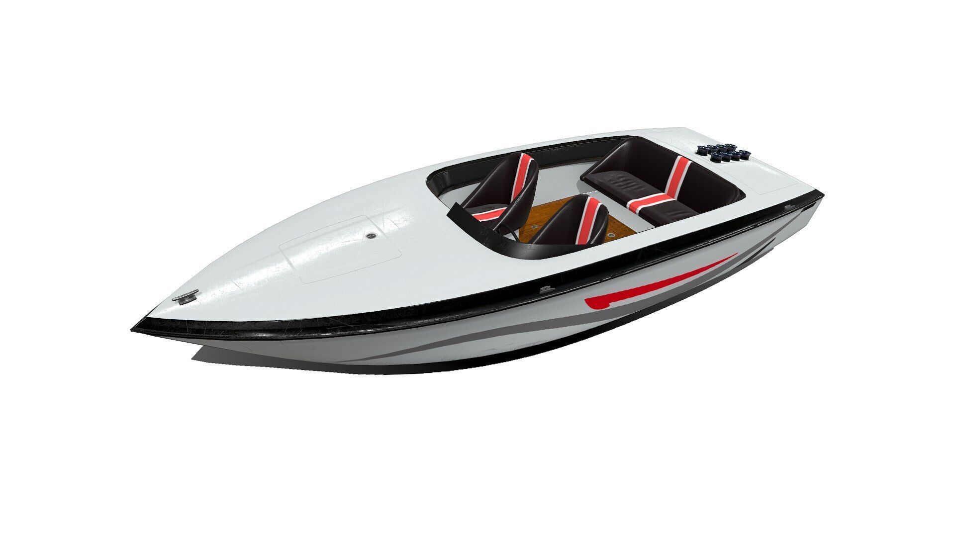 Speedboat Low-poly PBR Low-poly 3D model_3