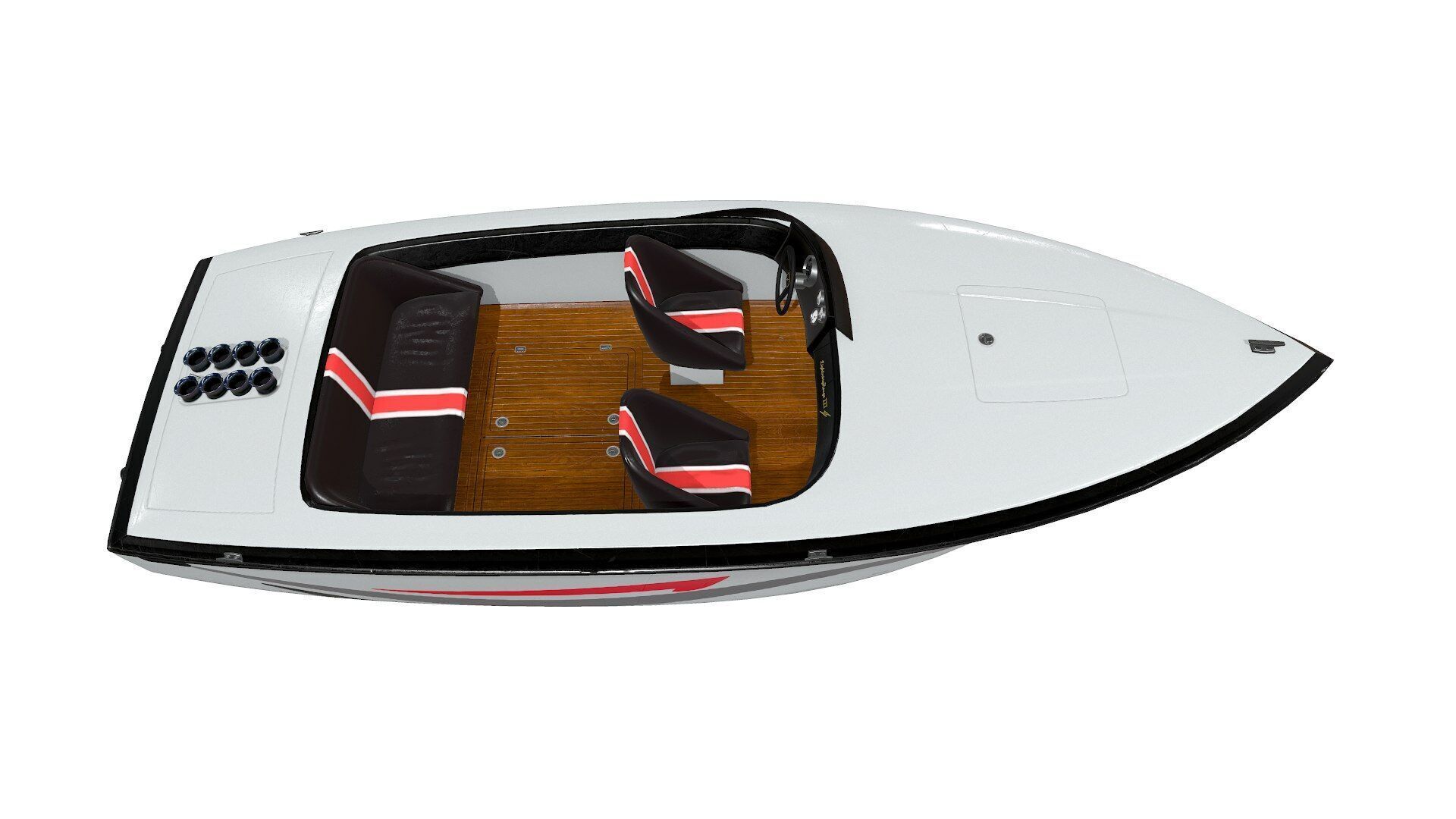 Speedboat Low-poly PBR Low-poly 3D model_11