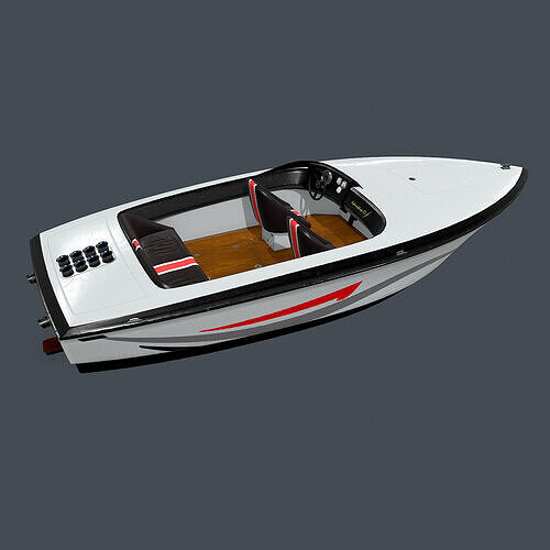 Speedboat Low-poly PBR Low-poly 3D model