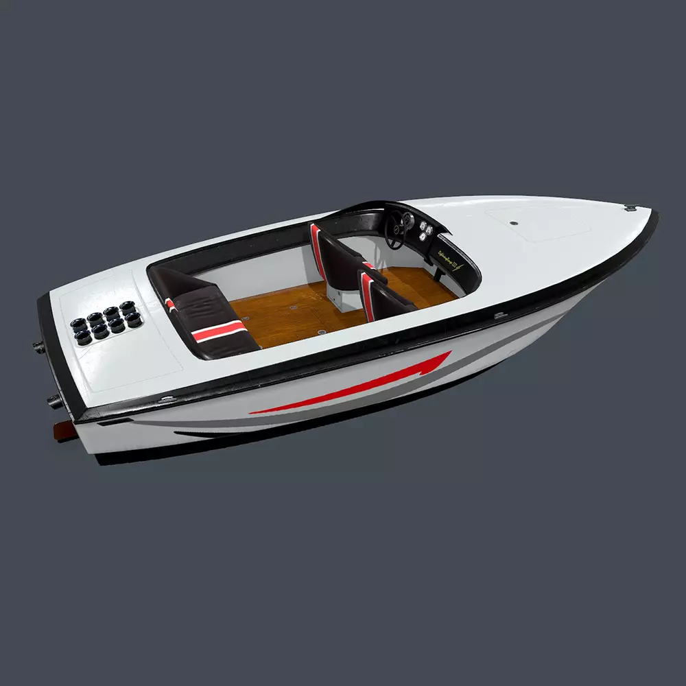 Speedboat Low-poly PBR Low-poly 3D model_0