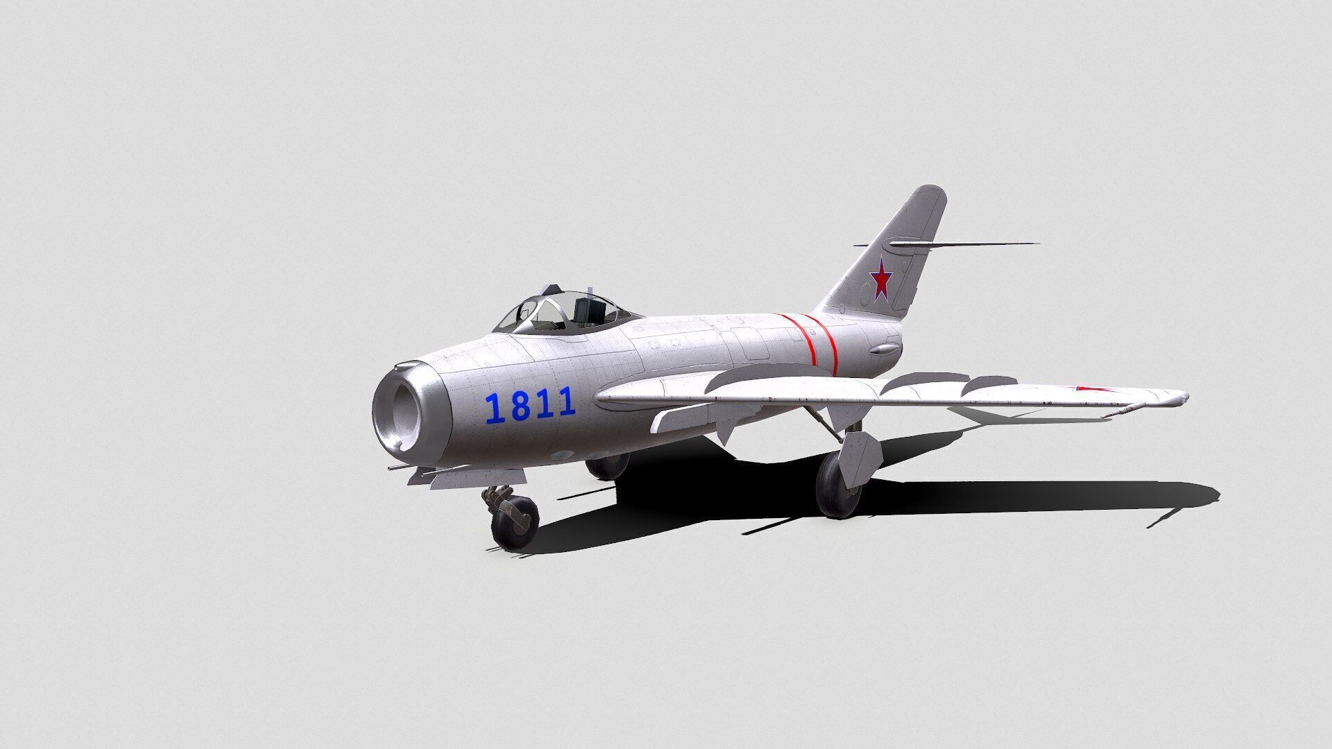 Mikoyan-Gurevich MiG-17 Low-poly PBR Low-poly 3D model_20