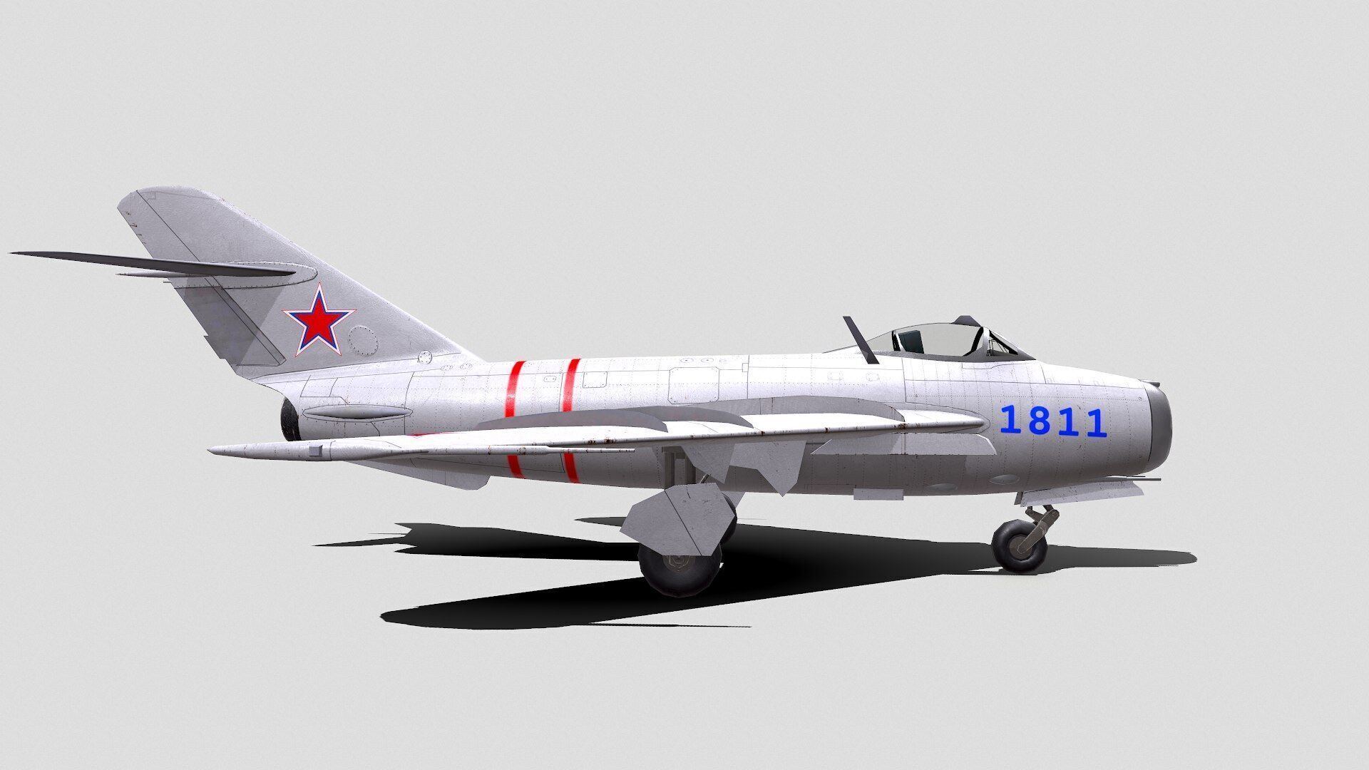 Mikoyan-Gurevich MiG-17 Low-poly PBR Low-poly 3D model_14