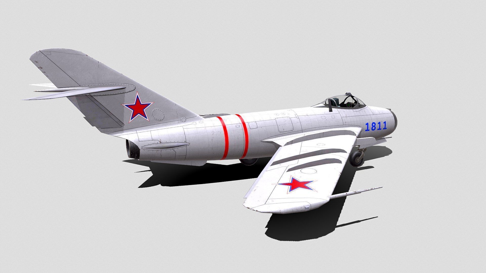 Mikoyan-Gurevich MiG-17 Low-poly PBR Low-poly 3D model_13
