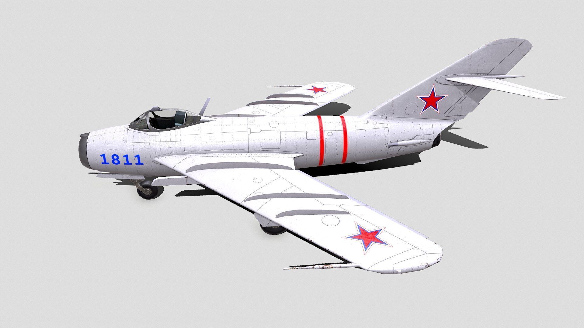 Mikoyan-Gurevich MiG-17 Low-poly PBR Low-poly 3D model_8