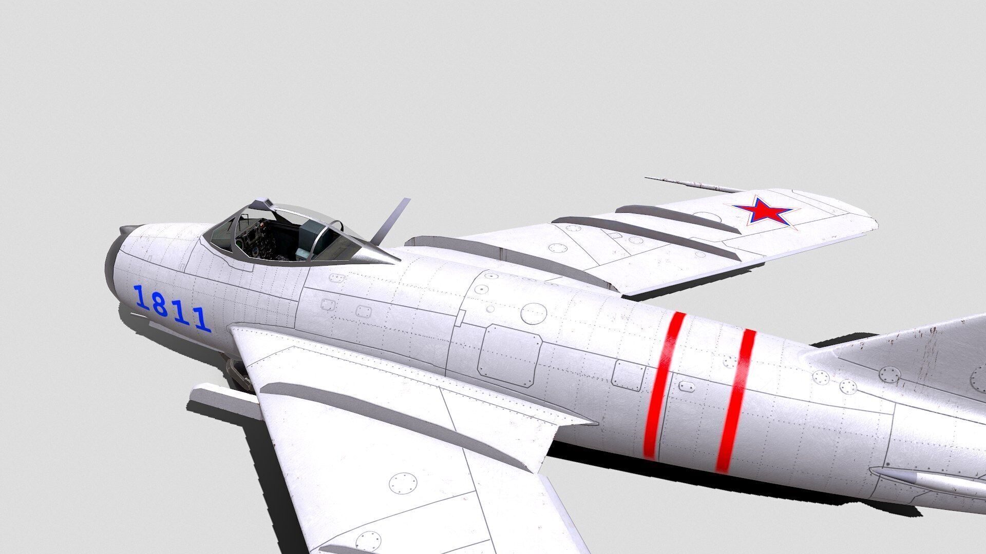 Mikoyan-Gurevich MiG-17 Low-poly PBR Low-poly 3D model_21