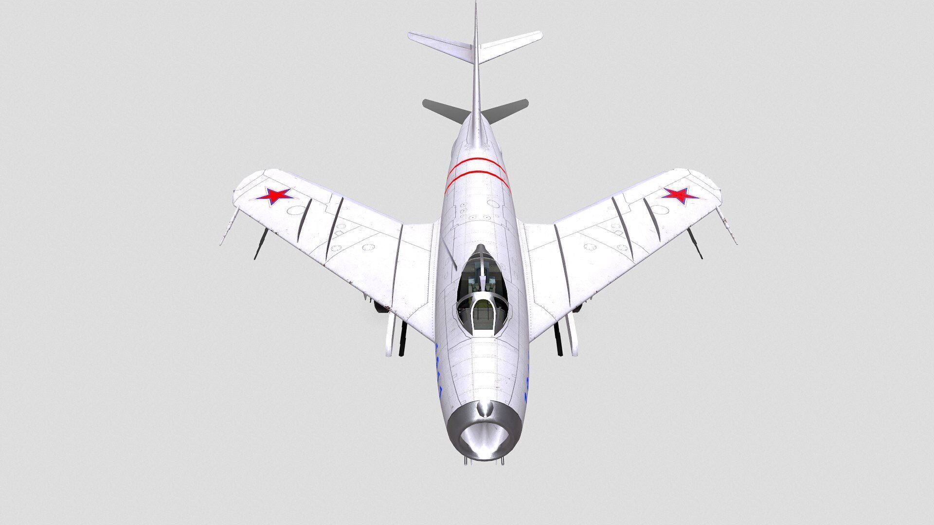 Mikoyan-Gurevich MiG-17 Low-poly PBR Low-poly 3D model_19