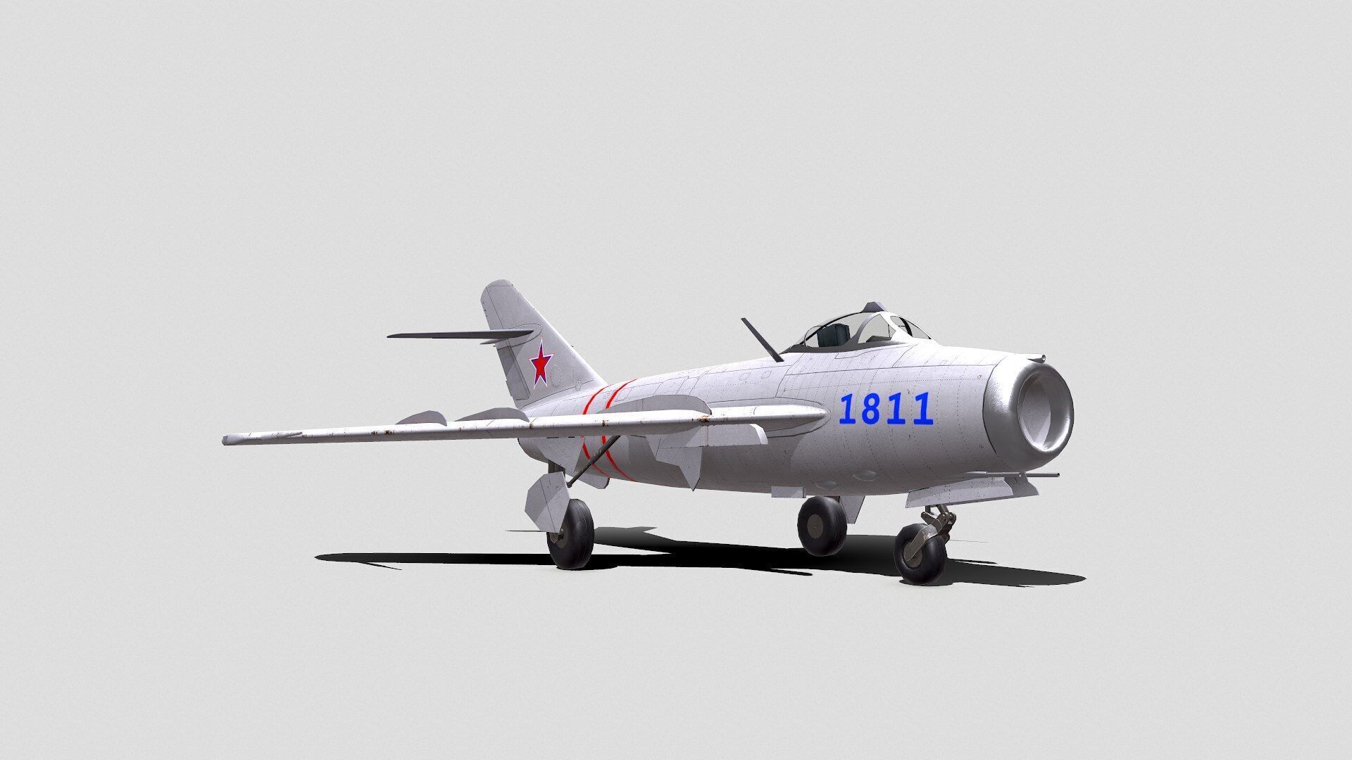 Mikoyan-Gurevich MiG-17 Low-poly PBR Low-poly 3D model_17