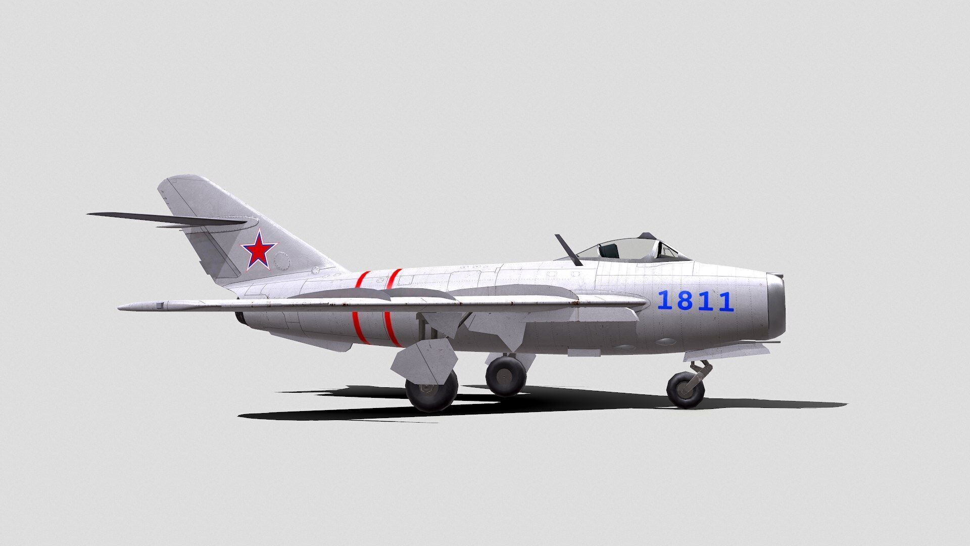 Mikoyan-Gurevich MiG-17 Low-poly PBR Low-poly 3D model_16