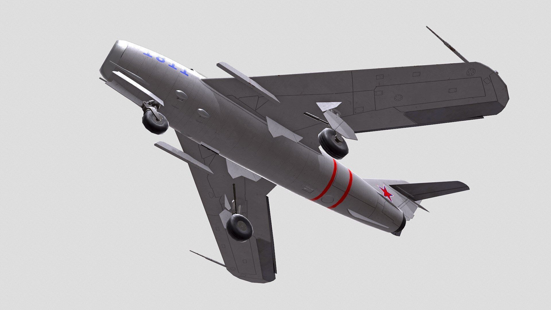 Mikoyan-Gurevich MiG-17 Low-poly PBR Low-poly 3D model_25