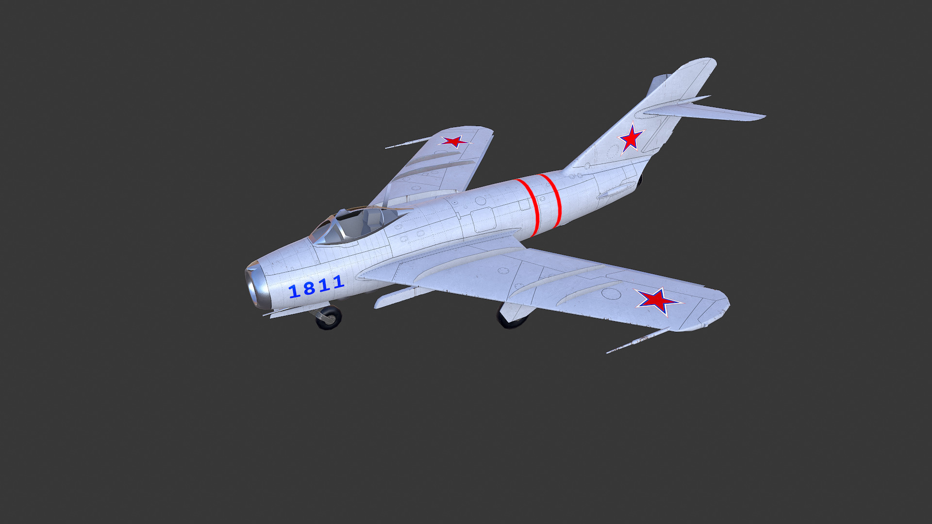 Mikoyan-Gurevich MiG-17 Low-poly PBR Low-poly 3D model_2