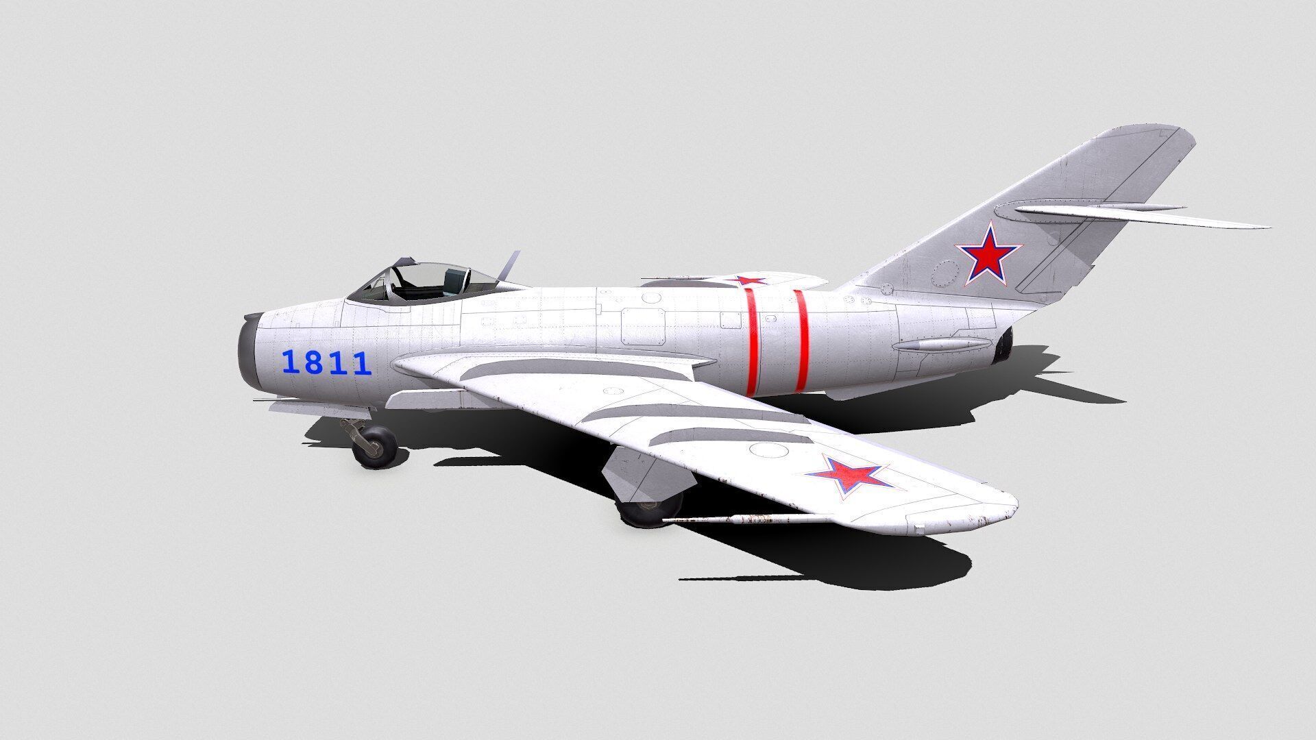 Mikoyan-Gurevich MiG-17 Low-poly PBR Low-poly 3D model_6