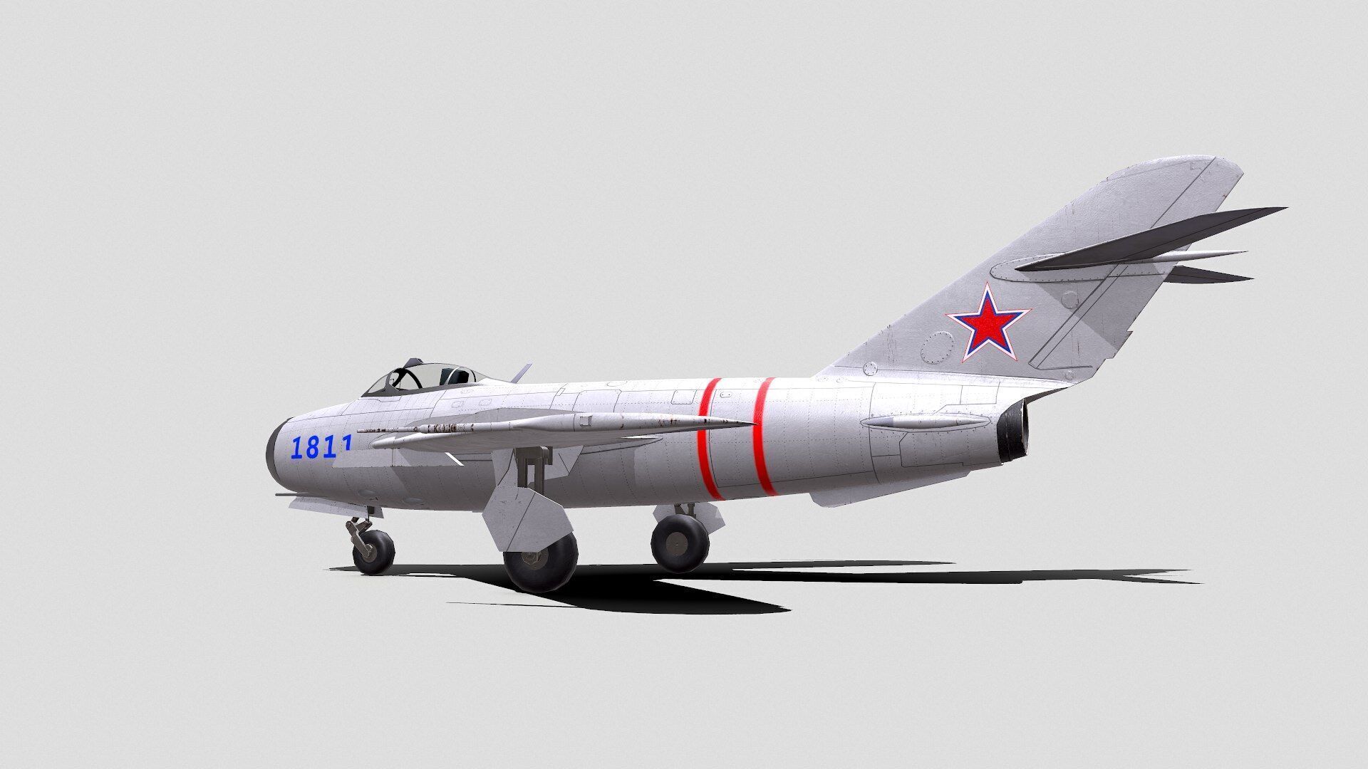 Mikoyan-Gurevich MiG-17 Low-poly PBR Low-poly 3D model_9