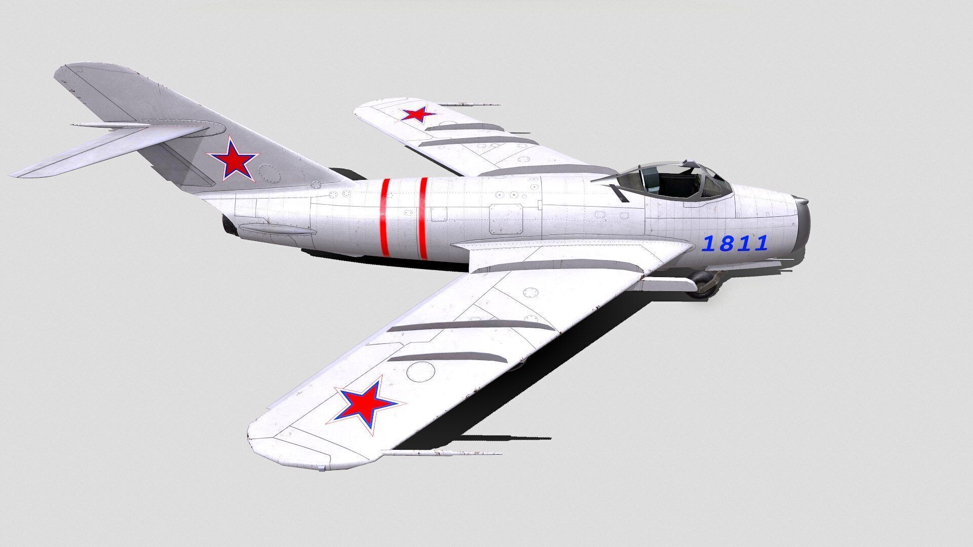 Mikoyan-Gurevich MiG-17 Low-poly PBR Low-poly 3D model_15
