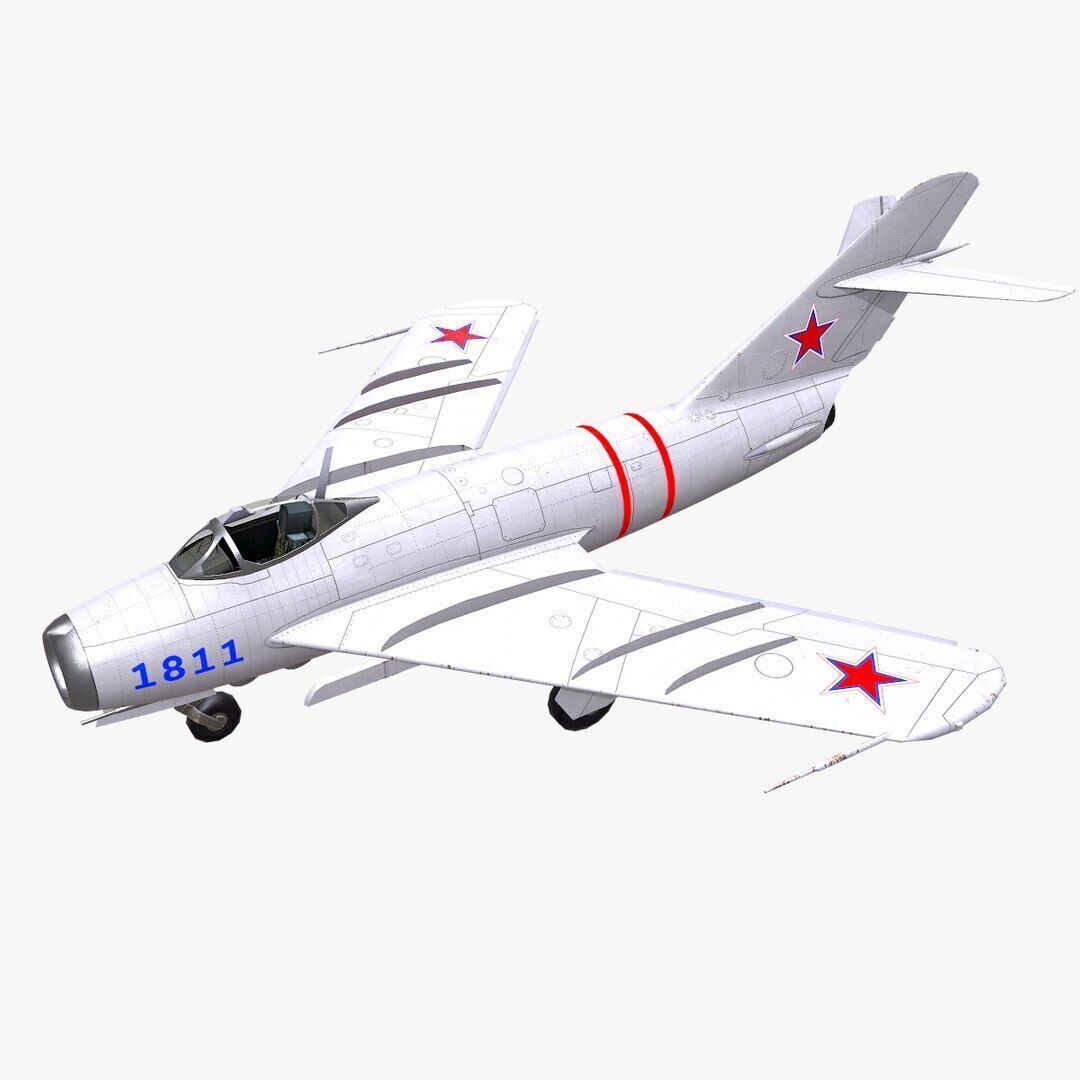 Mikoyan-Gurevich MiG-17 Low-poly PBR Low-poly 3D model_1