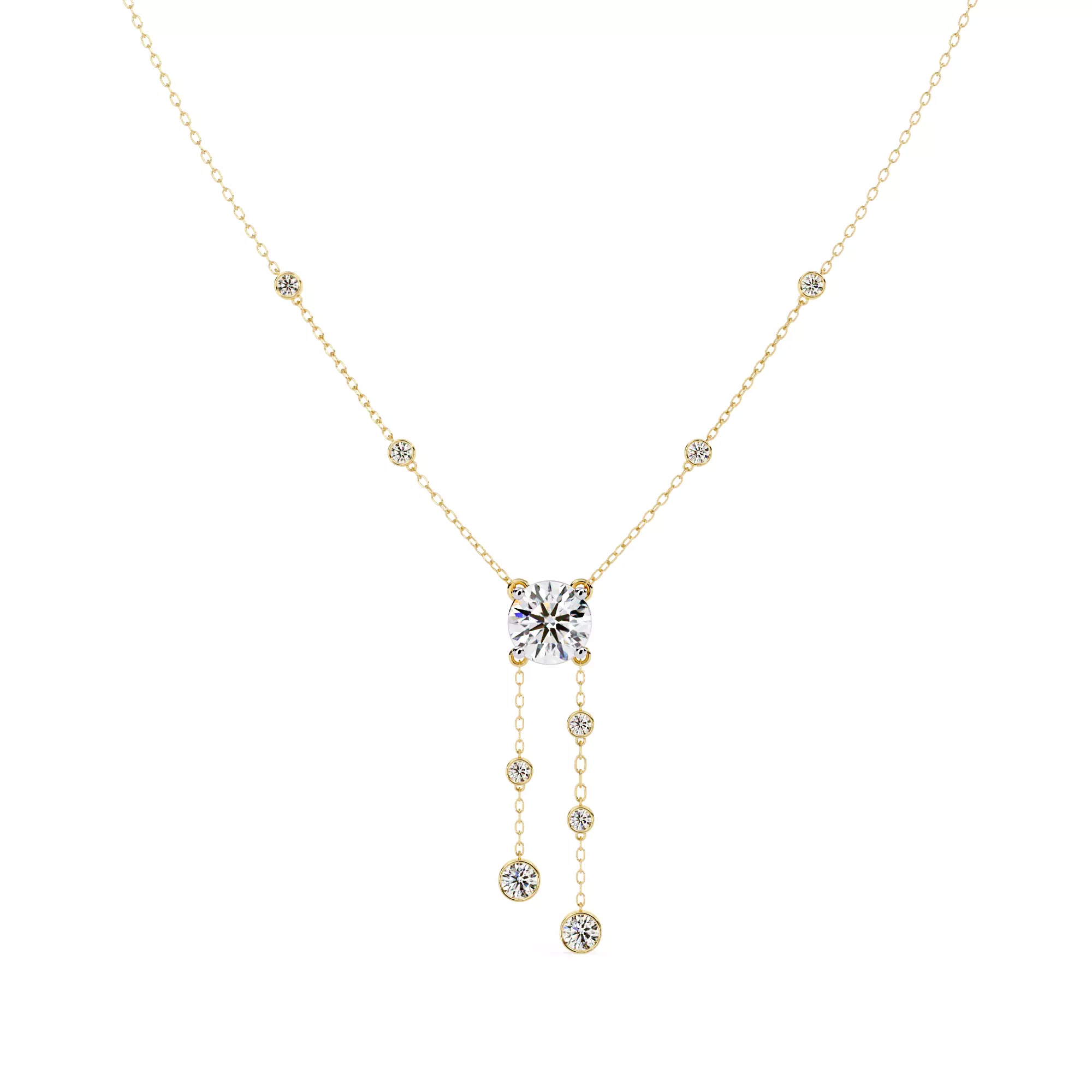 Antique Luxury Round Diamond necklace for women 3D print model