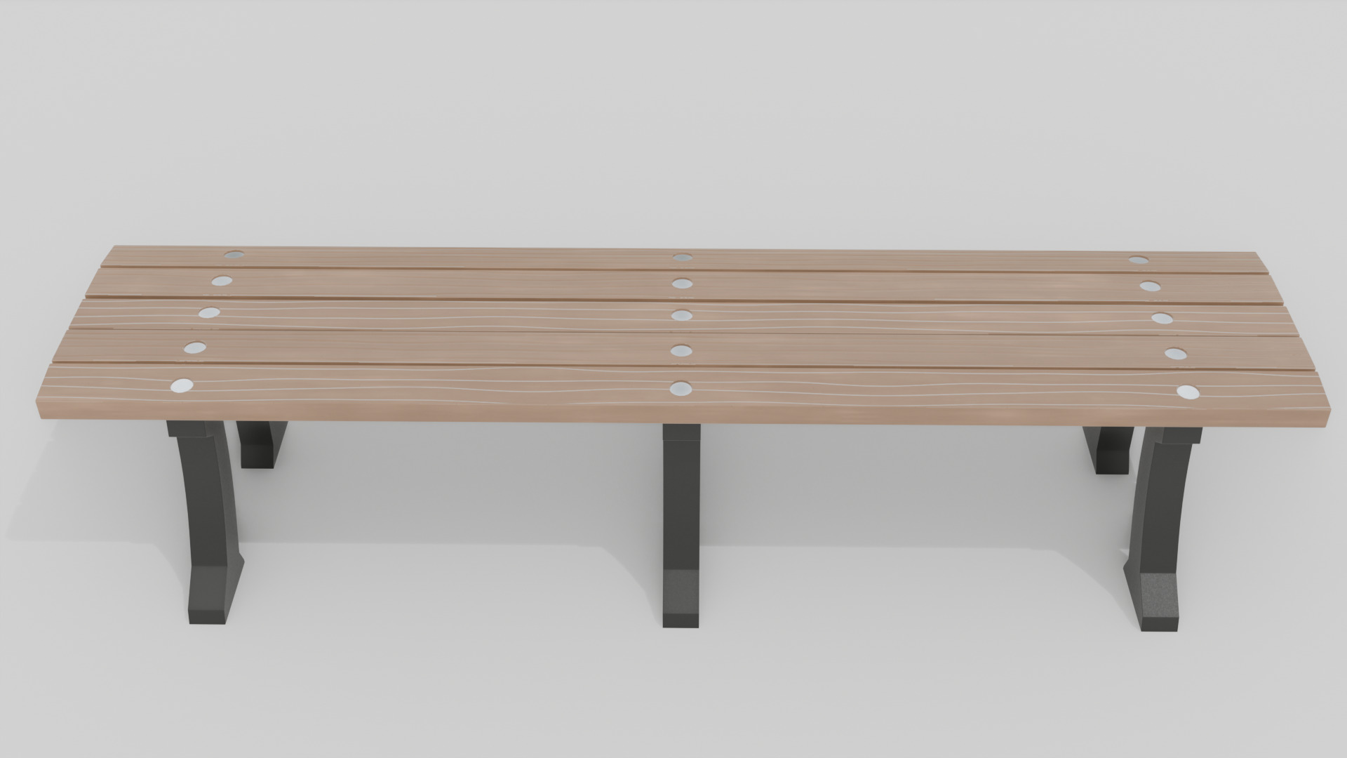 Outdoor Wooden Bench 18 Low-poly 3D model_1