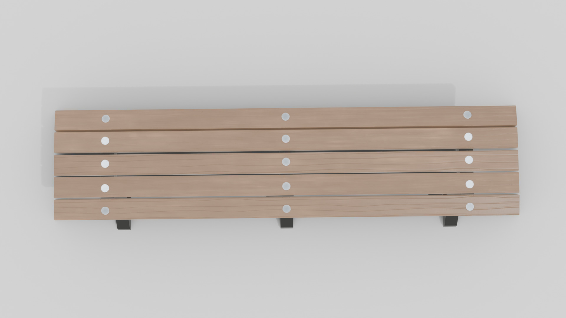 Outdoor Wooden Bench 18 Low-poly 3D model_5