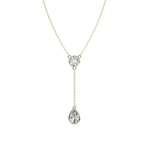 Classic Pear with Round Diamond Necklace for women