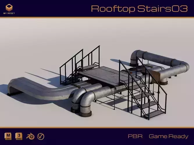 Rooftop Stairs 03