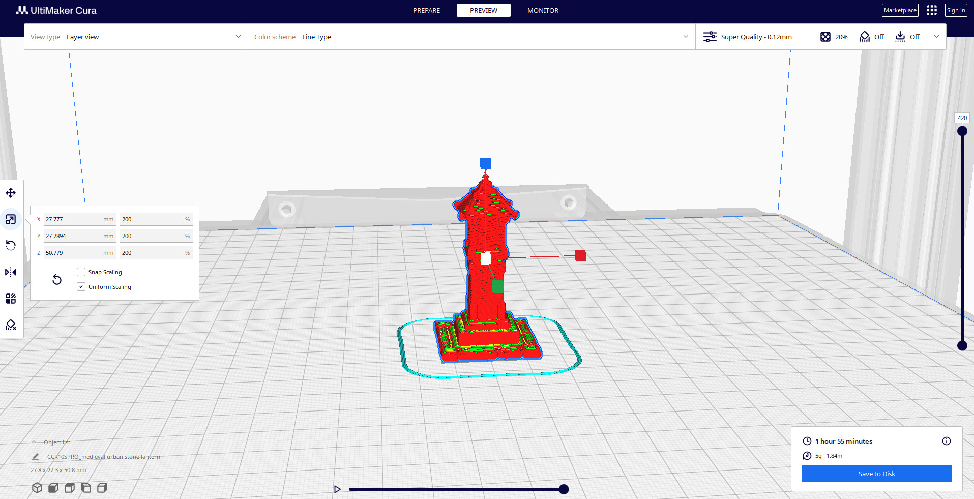 medieval urban stone lantern 3 3D print model_2