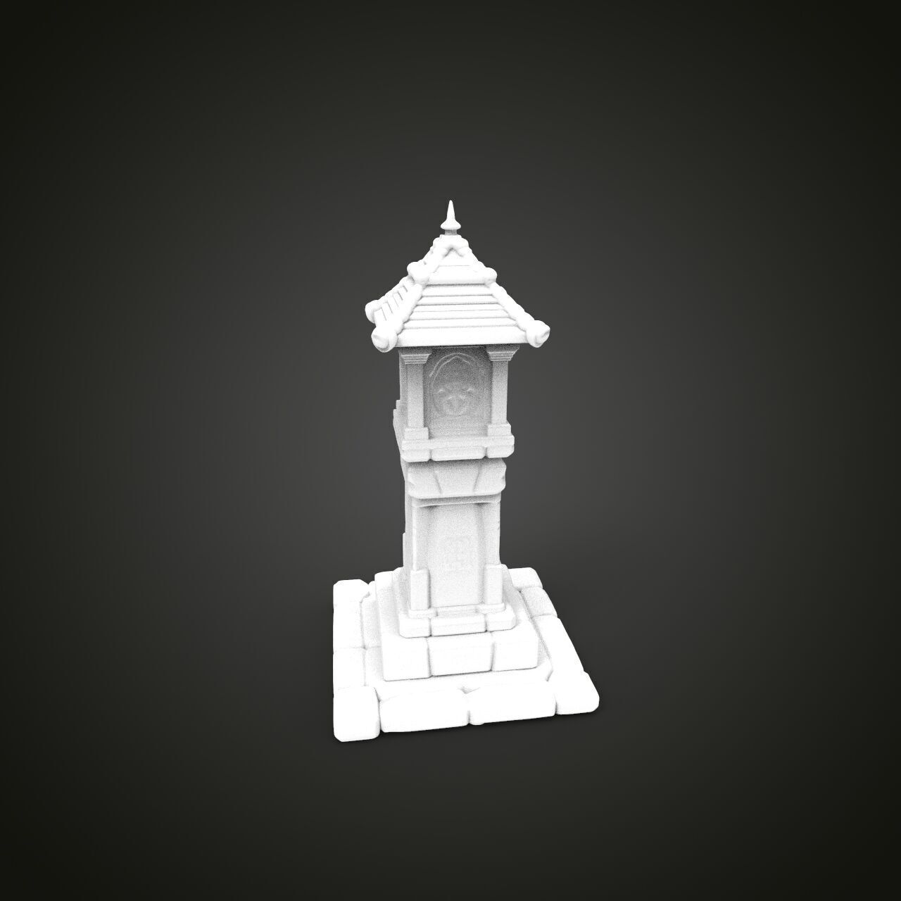 medieval urban stone lantern 3 3D print model_4