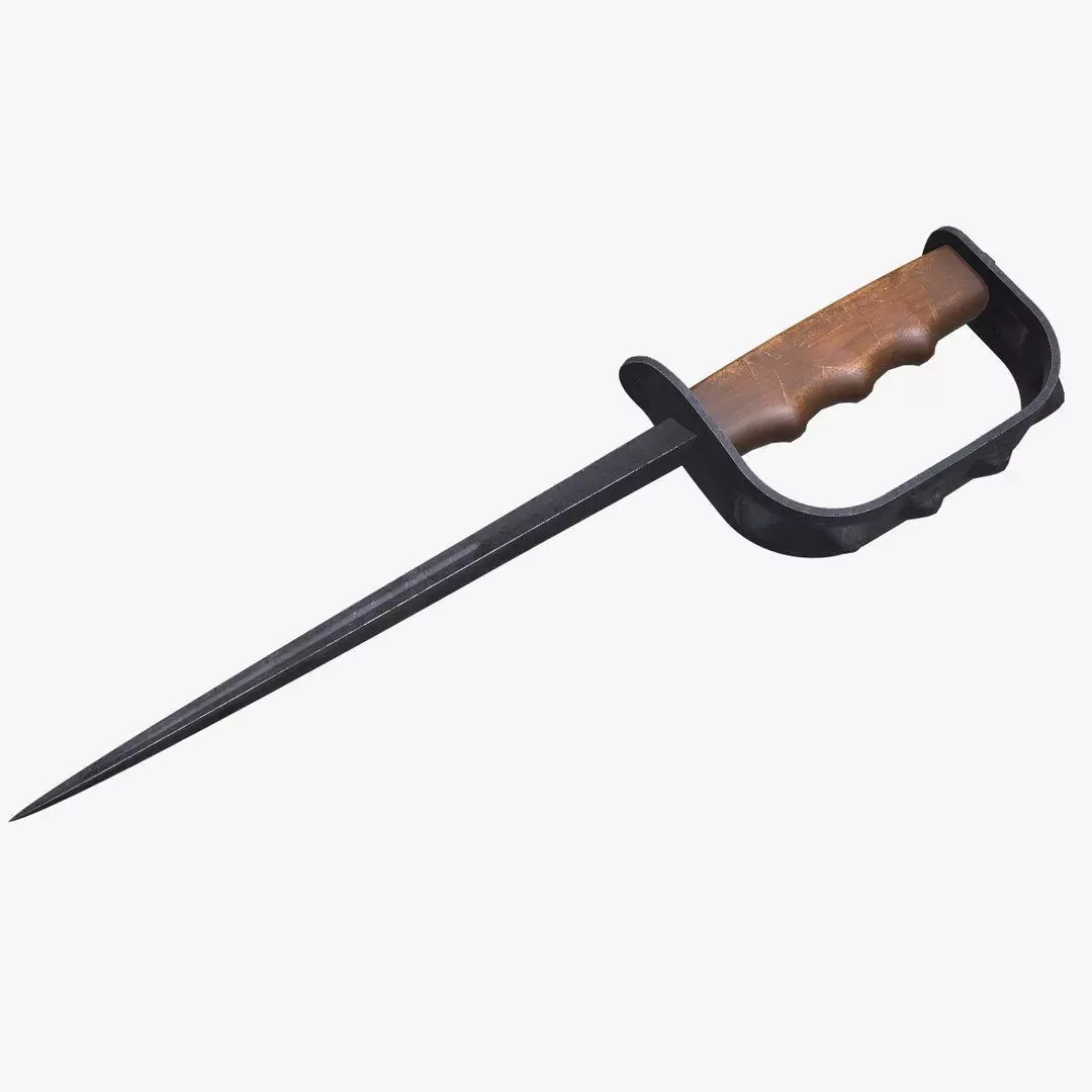 M1917 Trench Knife Low-poly PBR Low-poly 3D model_0