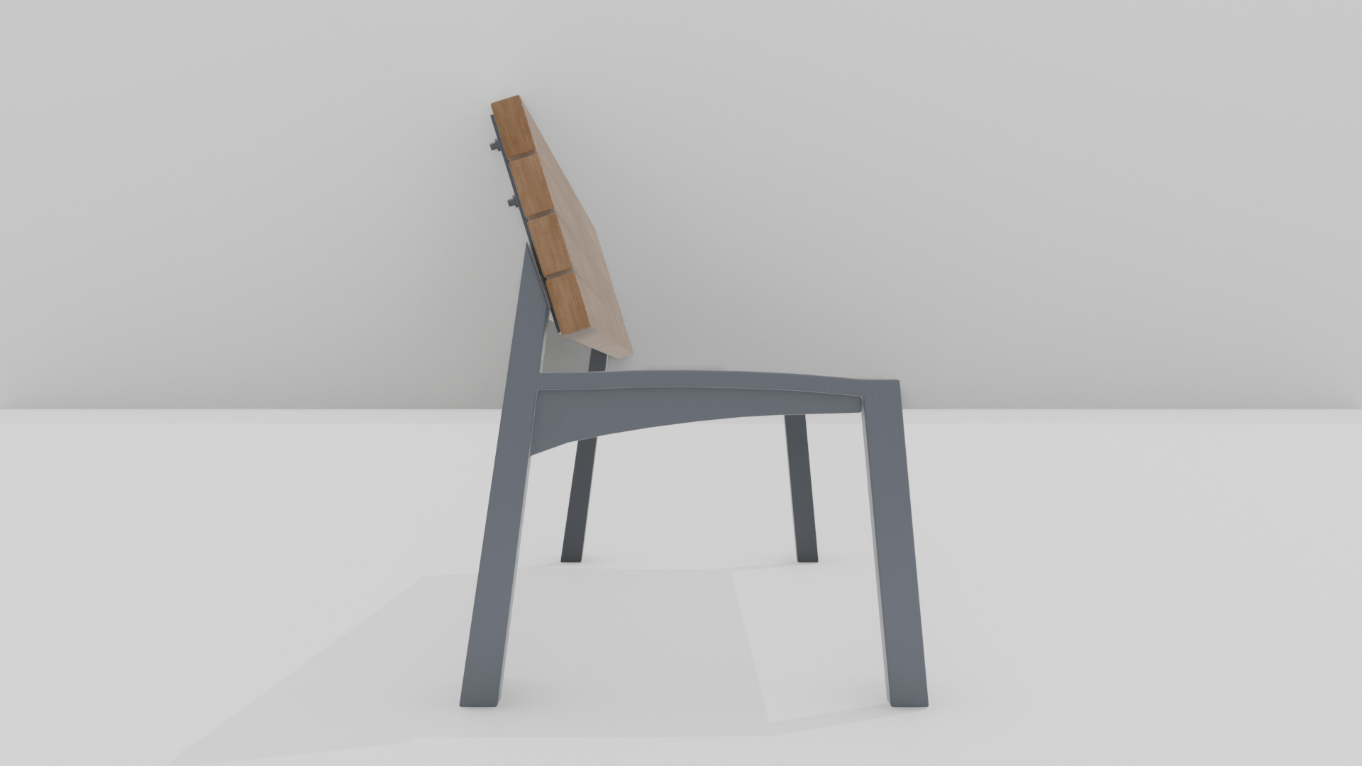Outdoor Wooden Bench 17 Low-poly 3D model_5