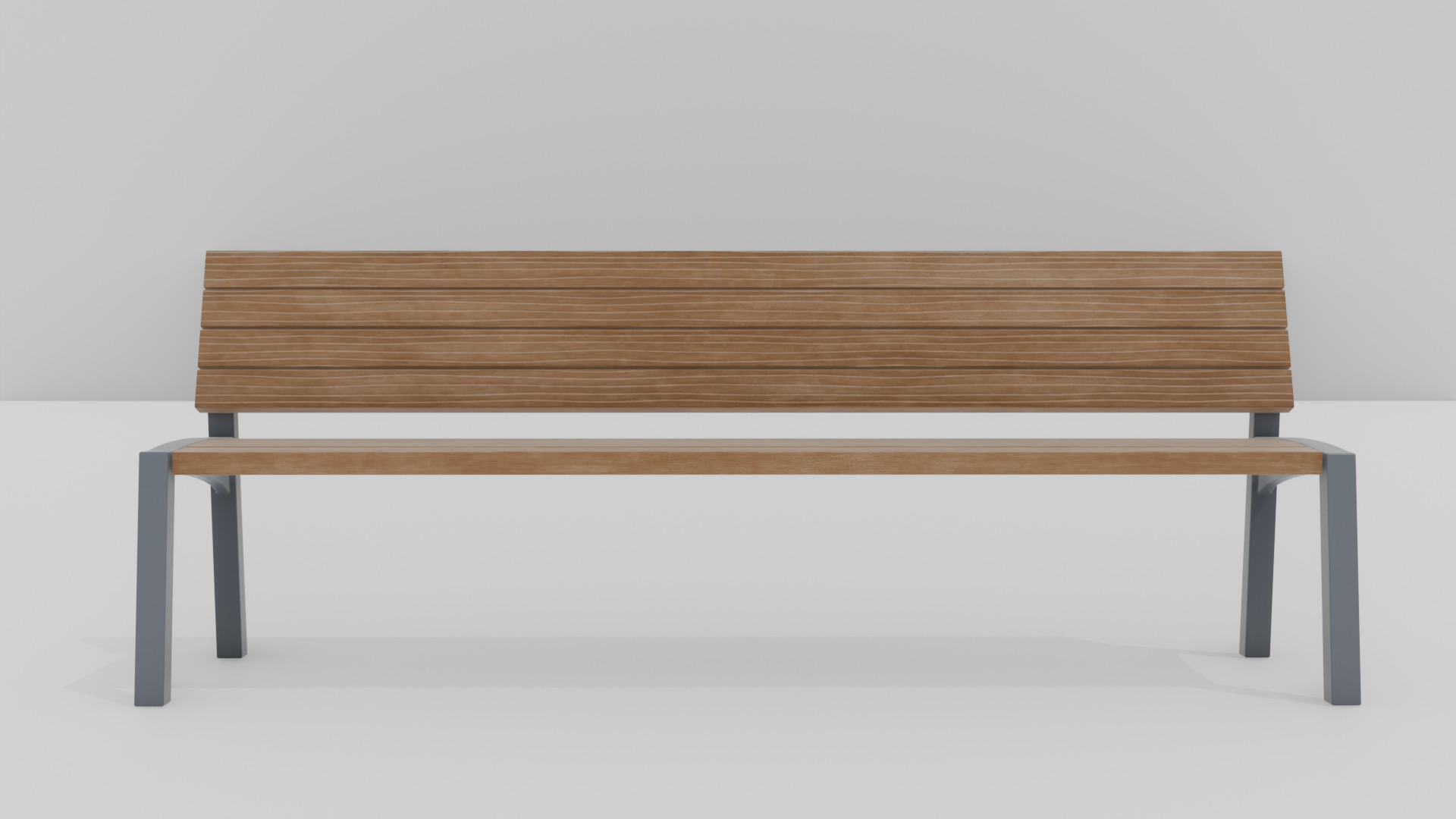 Outdoor Wooden Bench 17 Low-poly 3D model_2