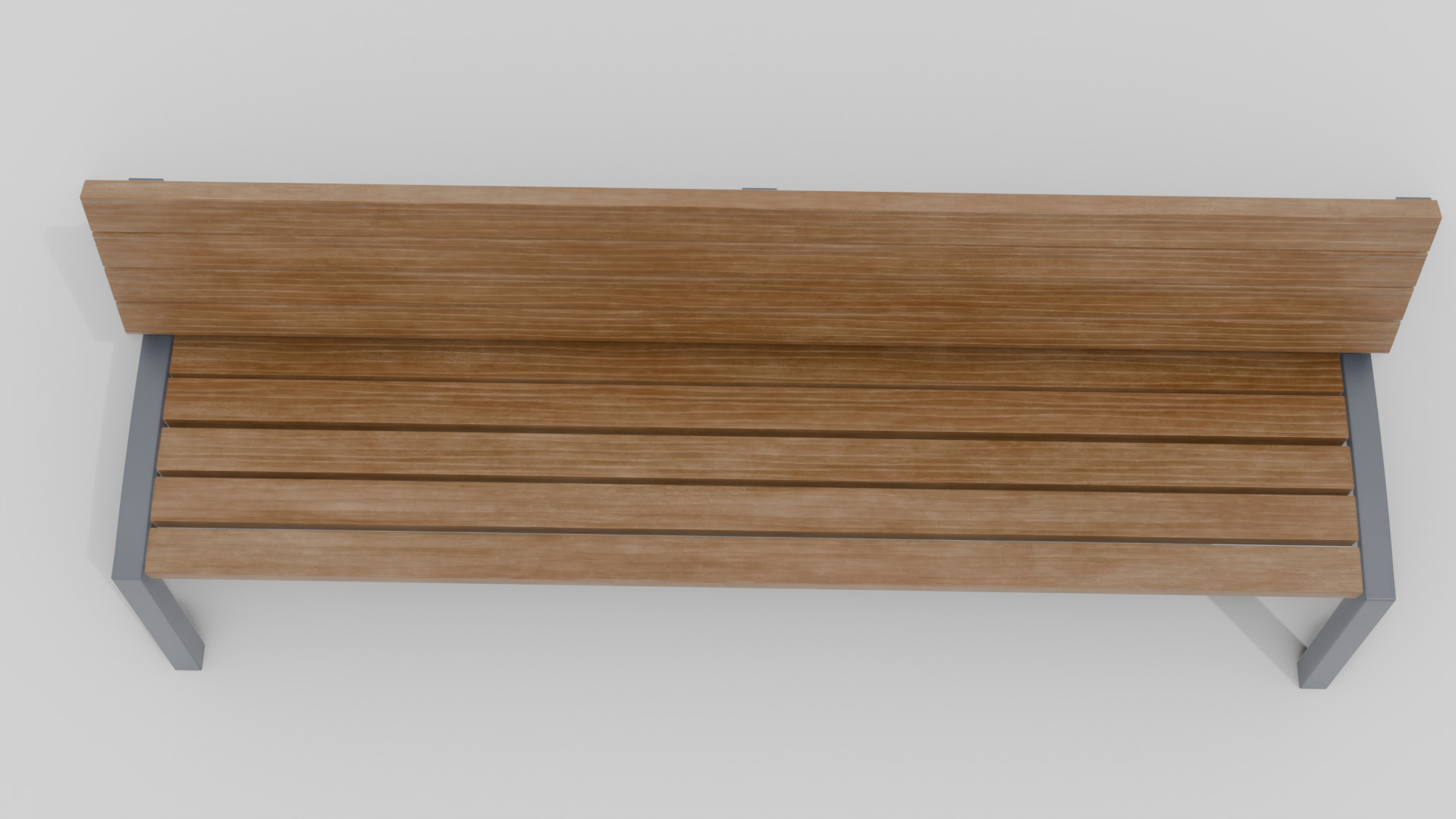 Outdoor Wooden Bench 17 Low-poly 3D model_6