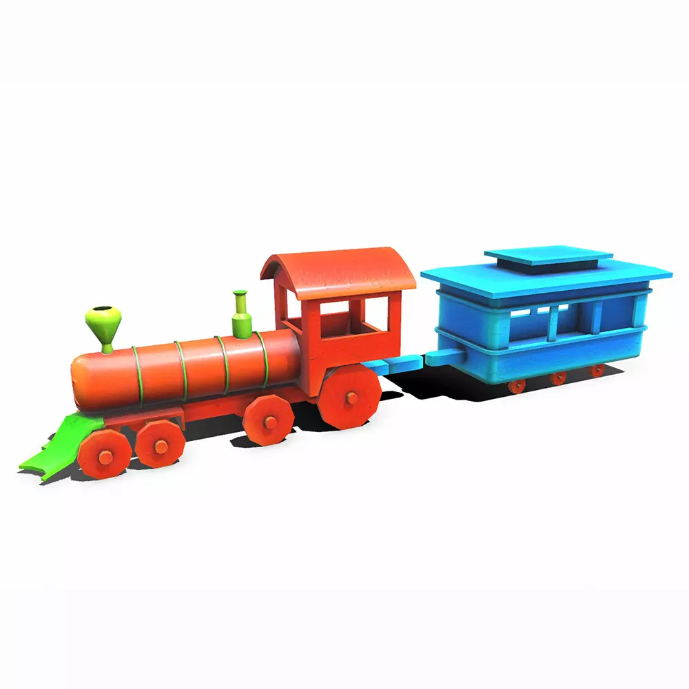 Toy Train Free low-poly 3D model