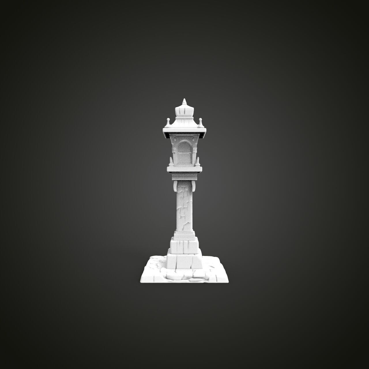 medieval urban stone lantern 8 3D print model_3