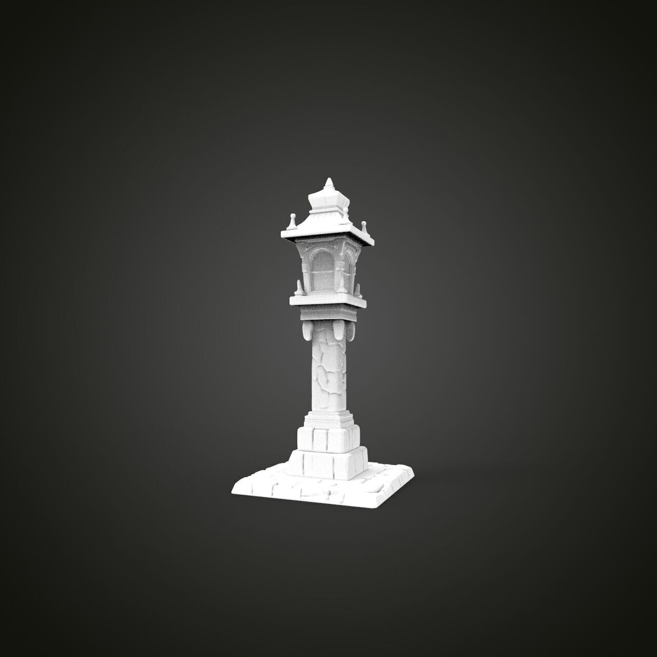 medieval urban stone lantern 8 3D print model_5