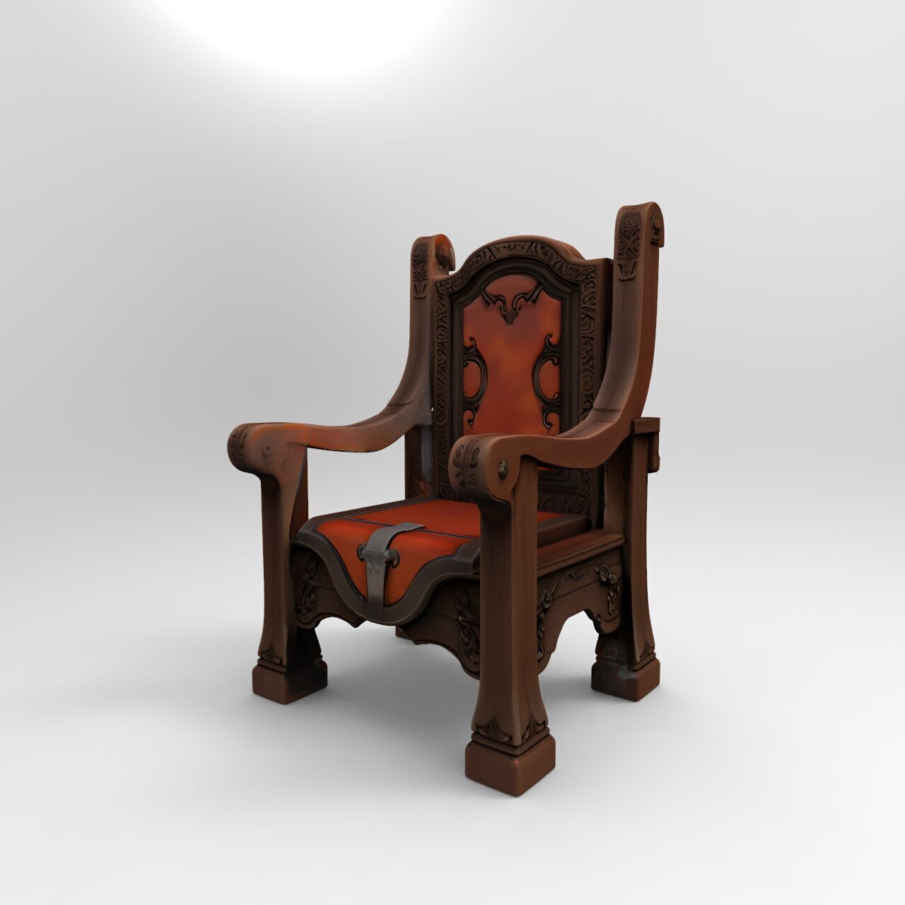 medieval chair 3 3D print model_4