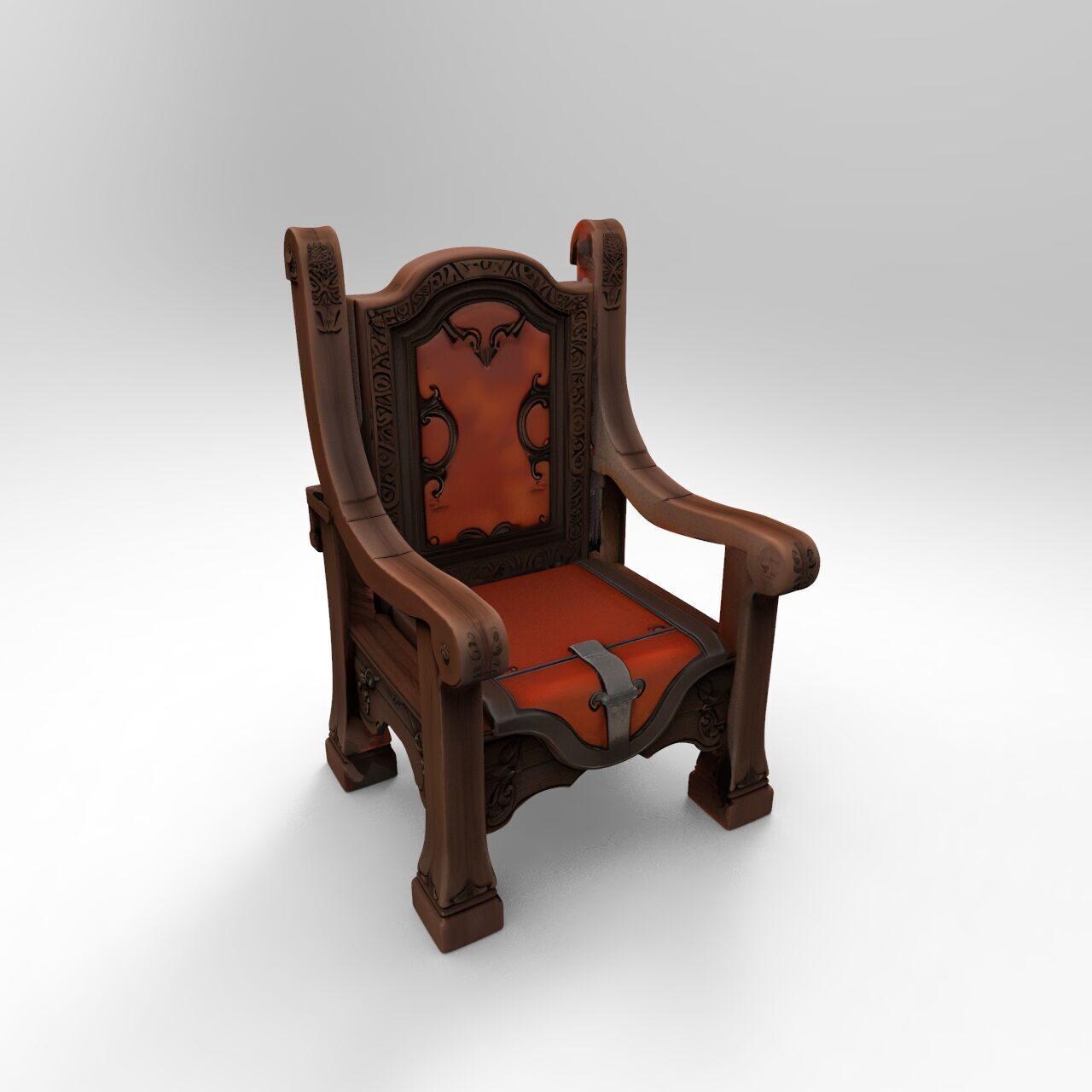 medieval chair 3 3D print model_6