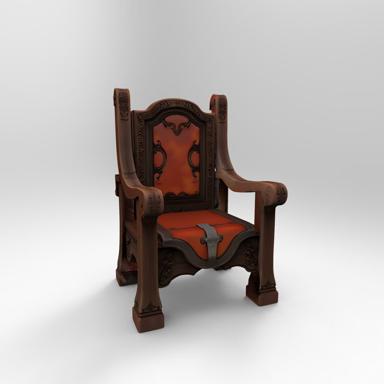 medieval chair 3 3D print model_2