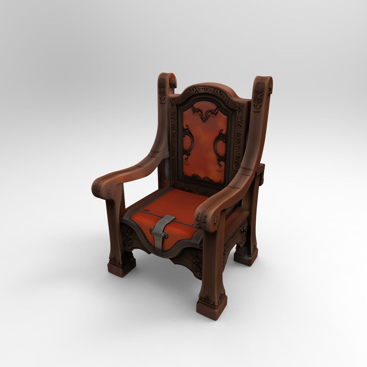 medieval chair 3 3D print model_5