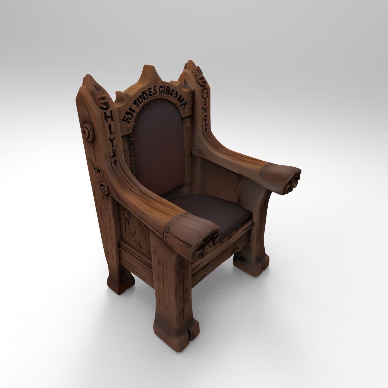 medieval chair 4 3D print model_5