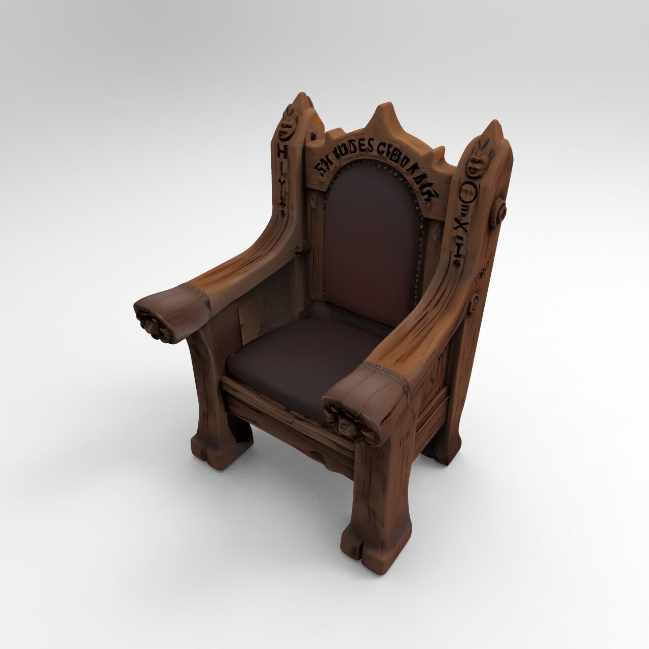 medieval chair 4 3D print model_6
