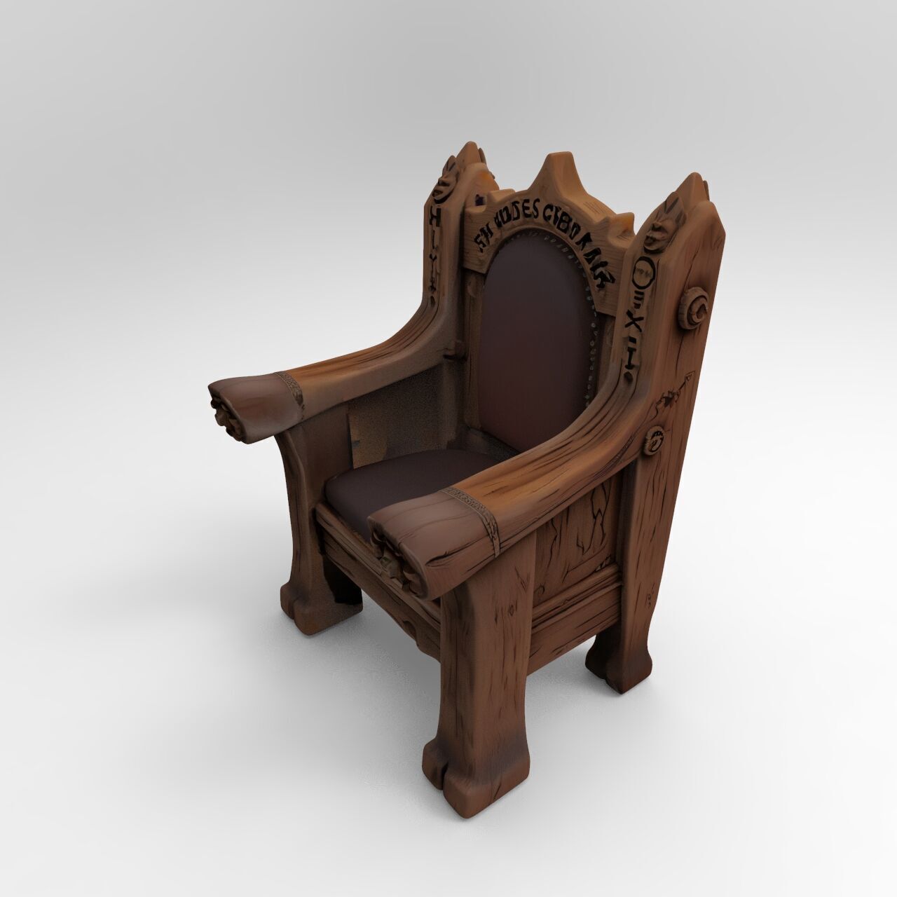 medieval chair 4 3D print model_4