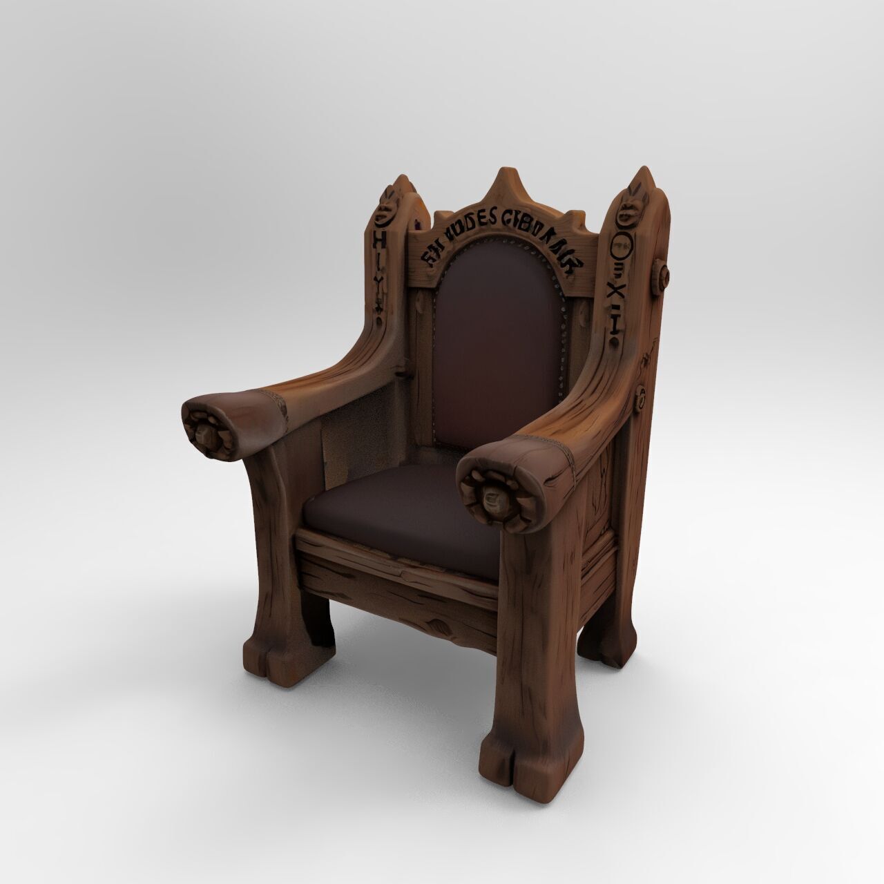 medieval chair 4 3D print model_2