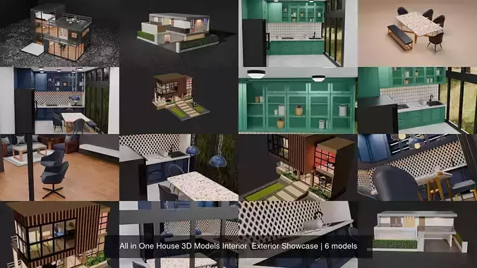 All in One House 3D Models Interior  Exterior Showcase