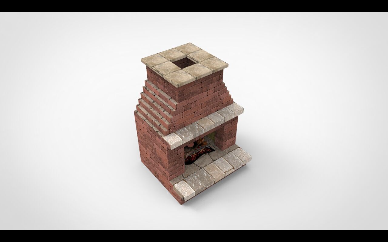fireplace 3D print model_3