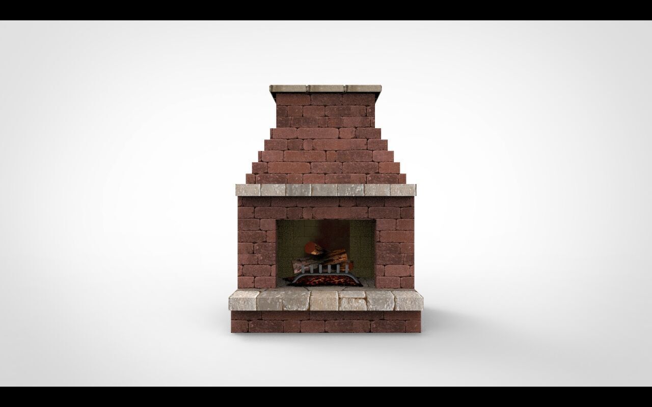 fireplace 3D print model_2