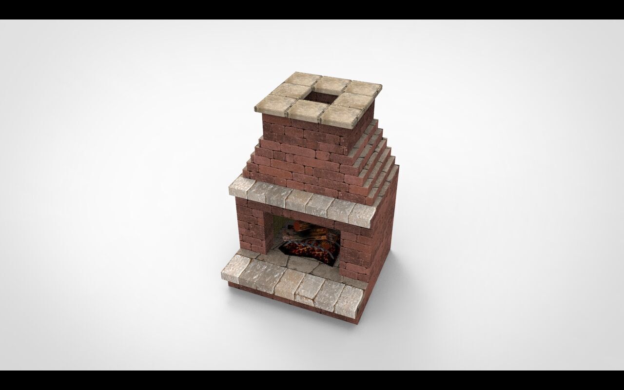 fireplace 3D print model_4