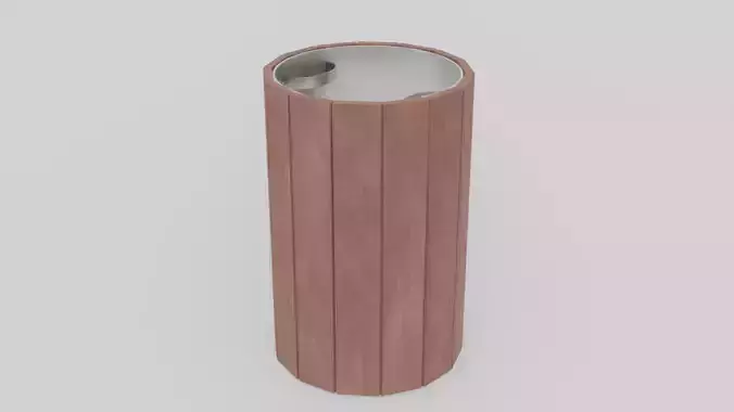Outdoor Trash Can 1 Low-poly 3D model