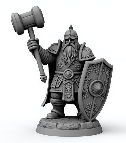 dwarf knight miniature 1 3D print model