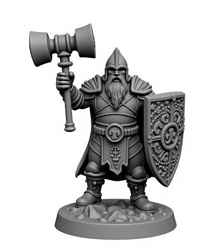 dwarf knight miniature 2 3D print model