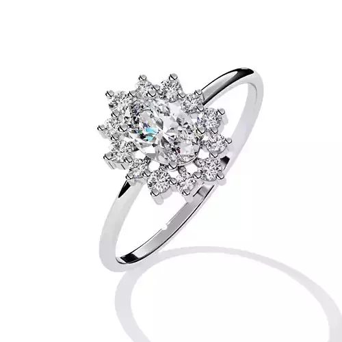 OVAL DIAMOND RING -CAD-012