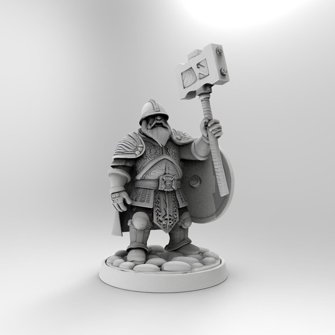 dwarf knight miniature 3 3D print model_2
