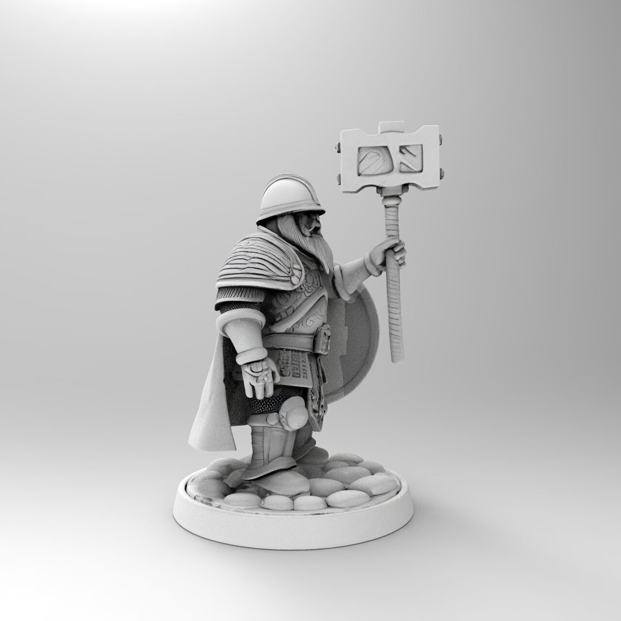 dwarf knight miniature 3 3D print model_3